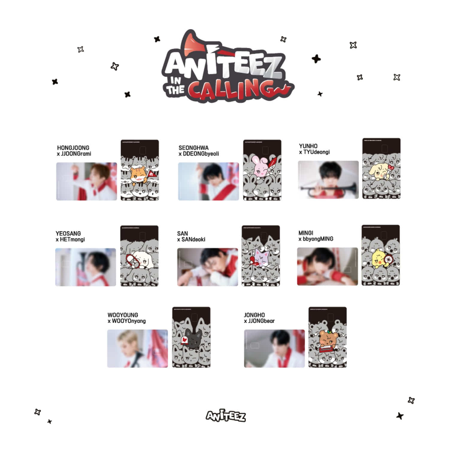 ANITEEZ IN THE CALLING CARD COVER STICKER SET