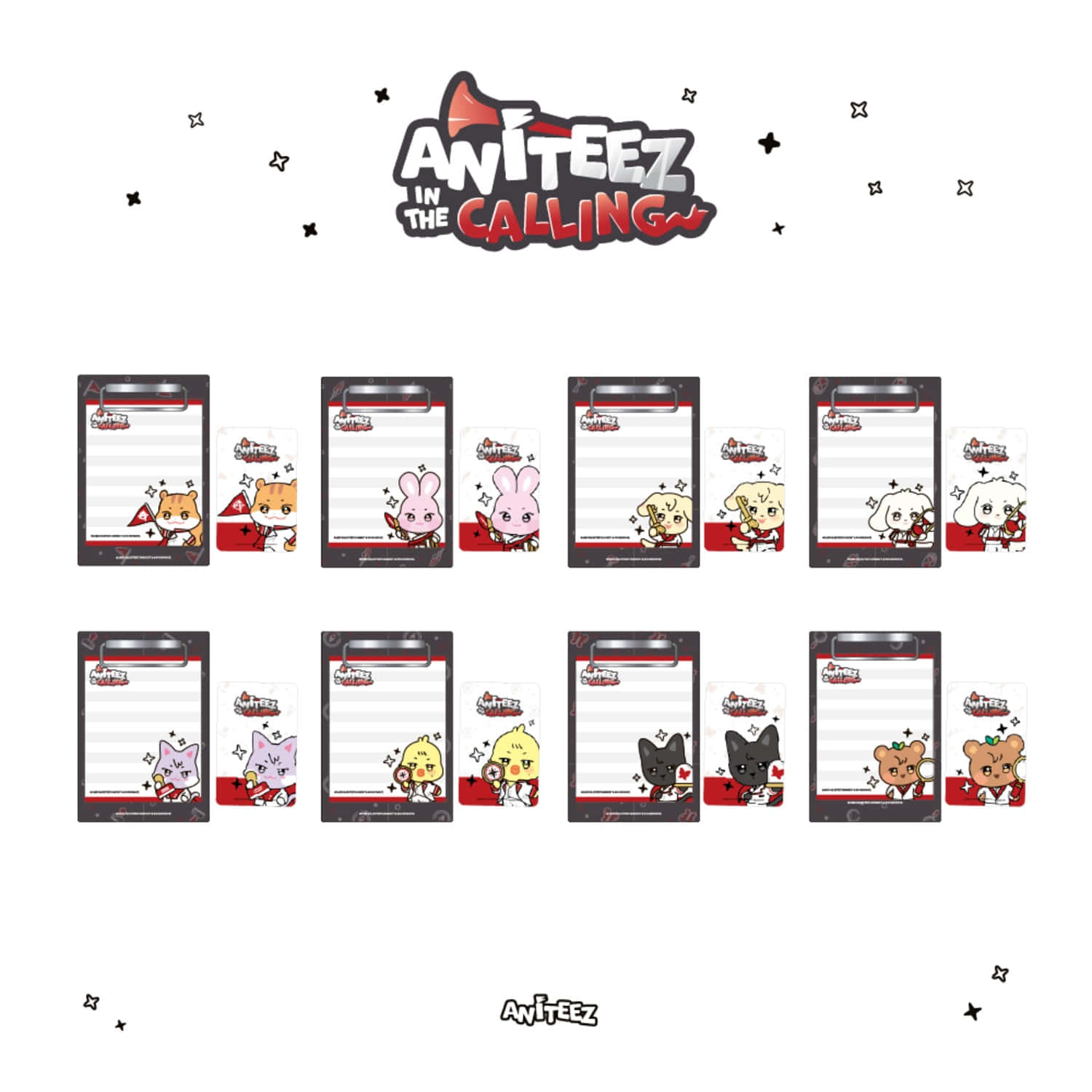 ANITEEZ IN THE CALLING MINI CLIPBOARD & MEMO PAD SET